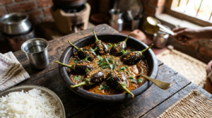 Gutti Vankaya Kura recipe without onion and garlic – stuffed brinjals in tamarind gravy