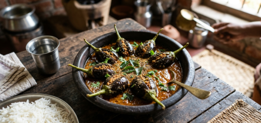 Gutti Vankaya Kura recipe without onion and garlic – stuffed brinjals in tamarind gravy