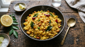 Lemon Pulihora Recipe Ingredients — tangy South Indian lemon rice with peanuts and curry leaves