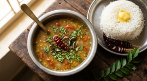 Pappu Charu Recipe Andhra style dal rasam served in a bowl with rice