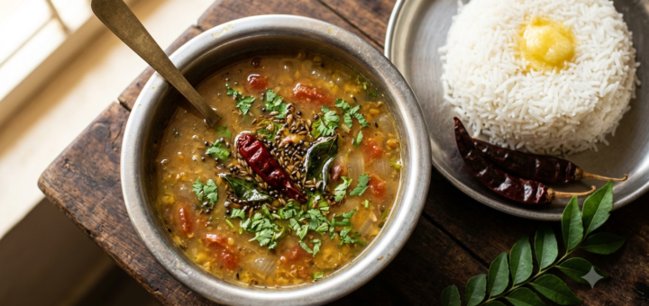 Pappu Charu Recipe Andhra style dal rasam served in a bowl with rice
