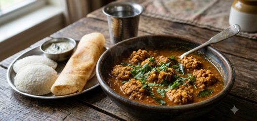 Vadacurry Recipe Leftover Vada in a spiced gravy served with idli and dosa