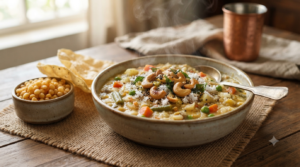 Bisibelebath with MTR powder, rice, dal and vegetables