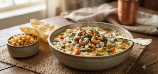 Bisibelebath with MTR powder, rice, dal and vegetables