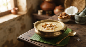 Coconut payasam recipe with jaggery, coconut milk and roasted cashews