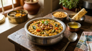 Easy bisi bele bath with rice, toor dal and mixed vegetables