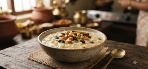 Paal Payasam Recipe Condensed with rice, milk, cashews and raisins