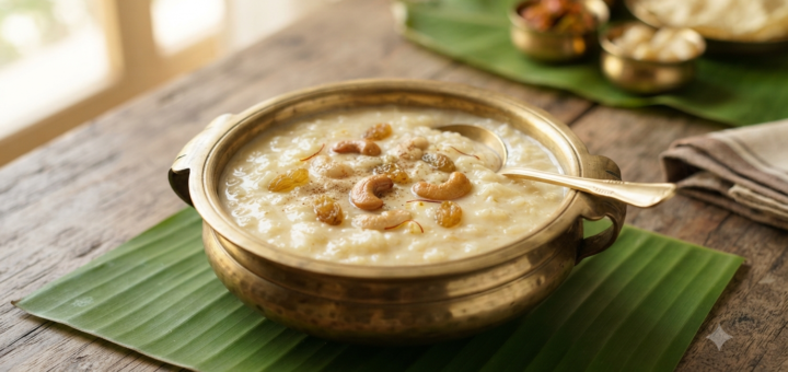 Paal Payasam Recipe Milkmaid with rice, milk and roasted cashews