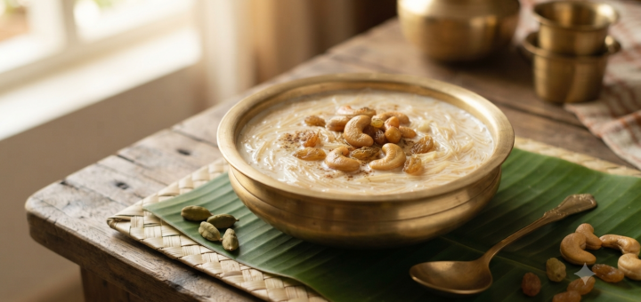Payasam Milkmaid recipe with creamy semiya, cashews and raisins