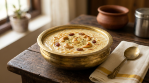 Payasam with Milkmaid, creamy semiya dessert with cashews and raisins