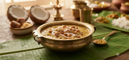 Cherupayar Parippu Payasam Coconut milk recipe with jaggery and fried coconut