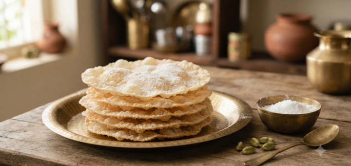 Chiroti rava poli recipe with crisp sugar-coated semolina poli