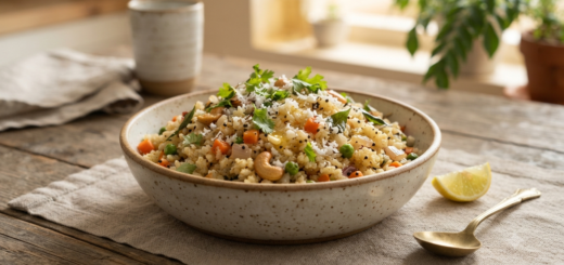 Godhuma rava upma recipe with vegetables and South Indian tempering
