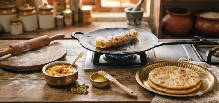 Poli Recipe Condensed Milk with soft chana dal filling and golden tawa-cooked sweet poli