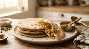 Poli recipe with wheat flour filled with chana dal and jaggery