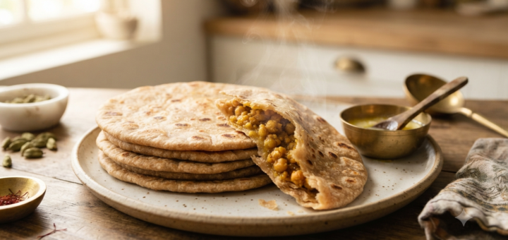 Poli recipe with wheat flour filled with chana dal and jaggery
