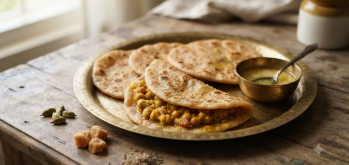 Puran Poli Recipe Jaggery with soft chana dal filling and ghee