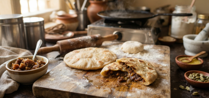 Rava poli recipe with soft flatbread and semolina jaggery filling