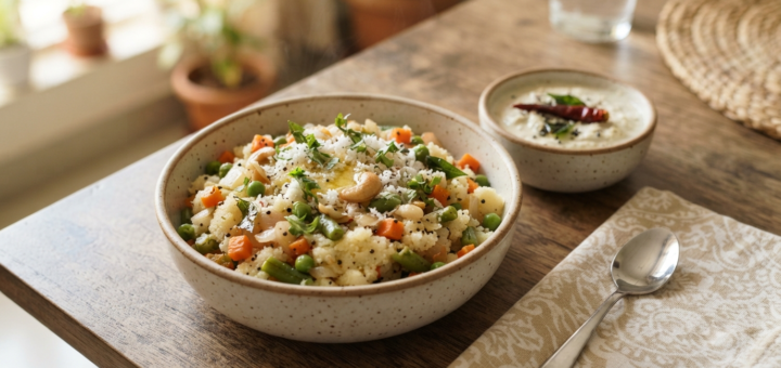 Rava upma recipe with vegetables and mixed vegetables