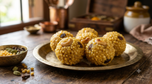 Tirupati prasadam laddu recipe with homemade golden boondi laddus and cashews