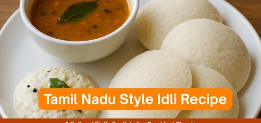 Tamil Nadu Style Idli - Soft, Fluffy South Indian Idlis Served with Coconut Chutney and Sambar