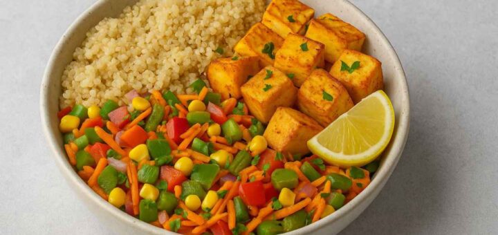 Quinoa Paneer Veggie Bowl Recipe – Indian protein-packed meal with paneer and vegetables