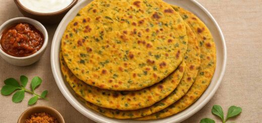 Authentic Gujarati Methi Thepla Recipe – Soft Fenugreek Flatbread with Pickle and Curd