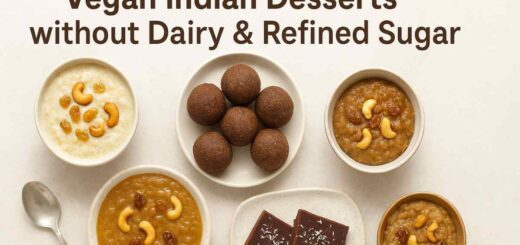 Vegan Indian desserts made with jaggery, coconut milk, and native grains