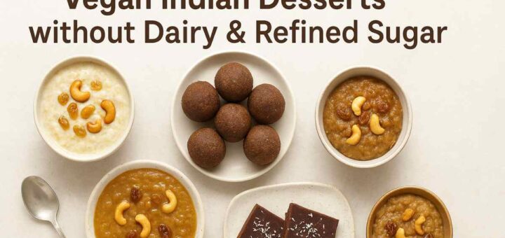 Vegan Indian desserts made with jaggery, coconut milk, and native grains