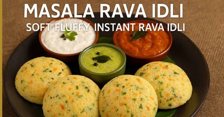 Masala Rava Idli Recipe | Soft & Fluffy Instant Rava Idli (Step-by-Step)