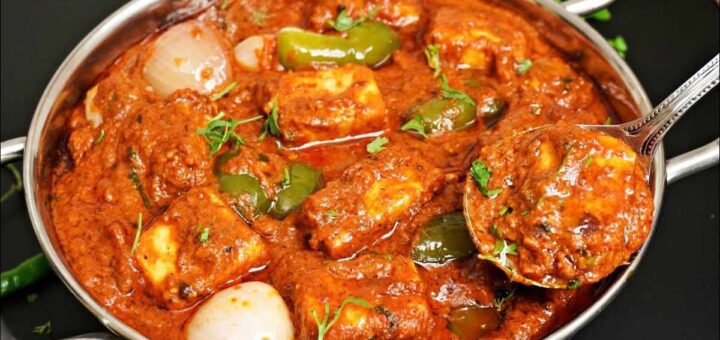 Restaurant-style Paneer Tikka Masala served with naan