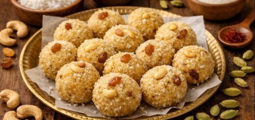 Rava Laddu Coconut Step recipe sweet ladoos