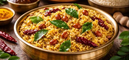 Pulihora Temple Style Tamilnadu tamarind rice dish