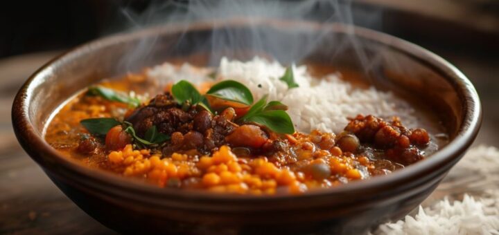 Authentic Tamilnadu Sambar Recipe Without Onion And Garlic served with rice