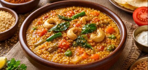 Bisi Bele Bath Recipe 2026 served hot in a bowl