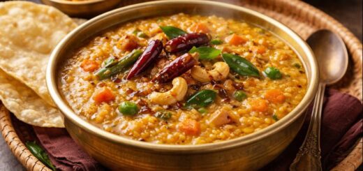 Bisi Bele Bath Recipe 2026 served hot with vegetables and tempering