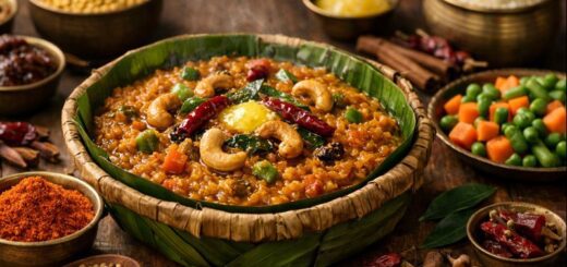 Bisibelebath Recipe Karnataka Style traditional dish with rice lentils and vegetables