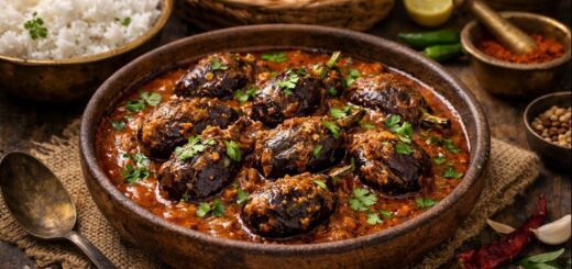 Gutti Vankaya Kura Telangana style curry with brinjals and spices