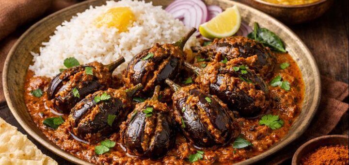 Gutti Vankaya Vepudu Recipe stuffed brinjals in Andhra style gravy