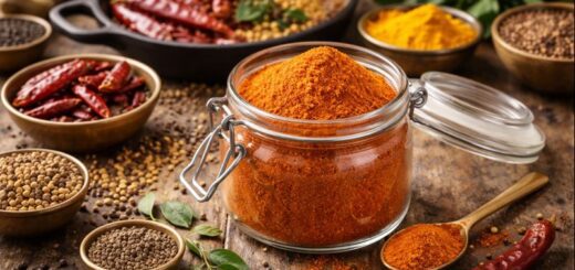 Kannada brahmin style sambar powder recipe easy cooking powder in jar