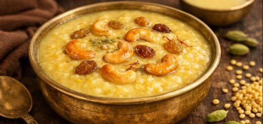 Moong Dal Payasam Condensed Milk dessert in bowl