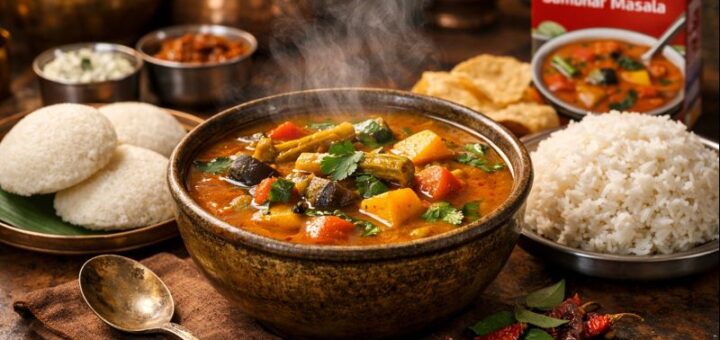 sambar recipe with everest sambhar masala easy cooking traditional serving