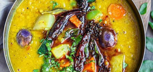 Sambar Recipe Without Coconut Easy Cooking Home Method on table