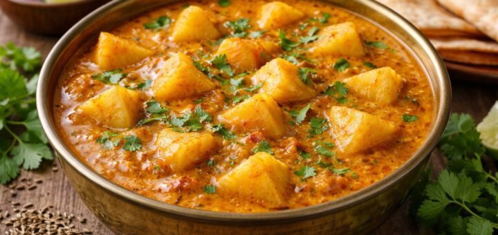 Aloo Kurma Recipe North Indian style creamy potato curry