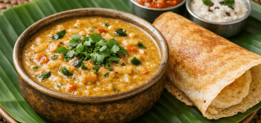 Kurma Recipe Dosa Instant served in bowl with dosa