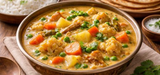 Kurma Recipe Coconut Cooking served in bowl with rice