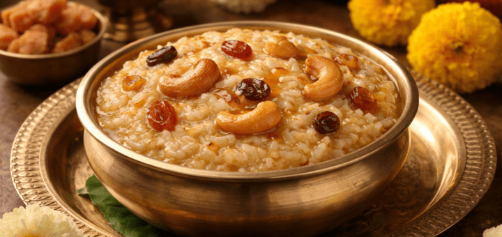 Maha Shivaratri Prasadam Pongal sweet festival dish