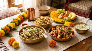 Navratri fasting recipes with sabudana khichdi, roasted makhana and fresh fruits
