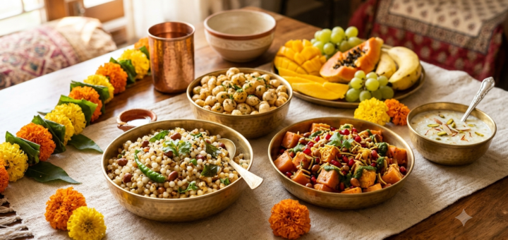 Navratri fasting recipes with sabudana khichdi, roasted makhana and fresh fruits
