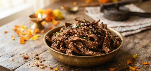 Illustrative ragi ribbon pakoda for an untested air fryer recipe trial
